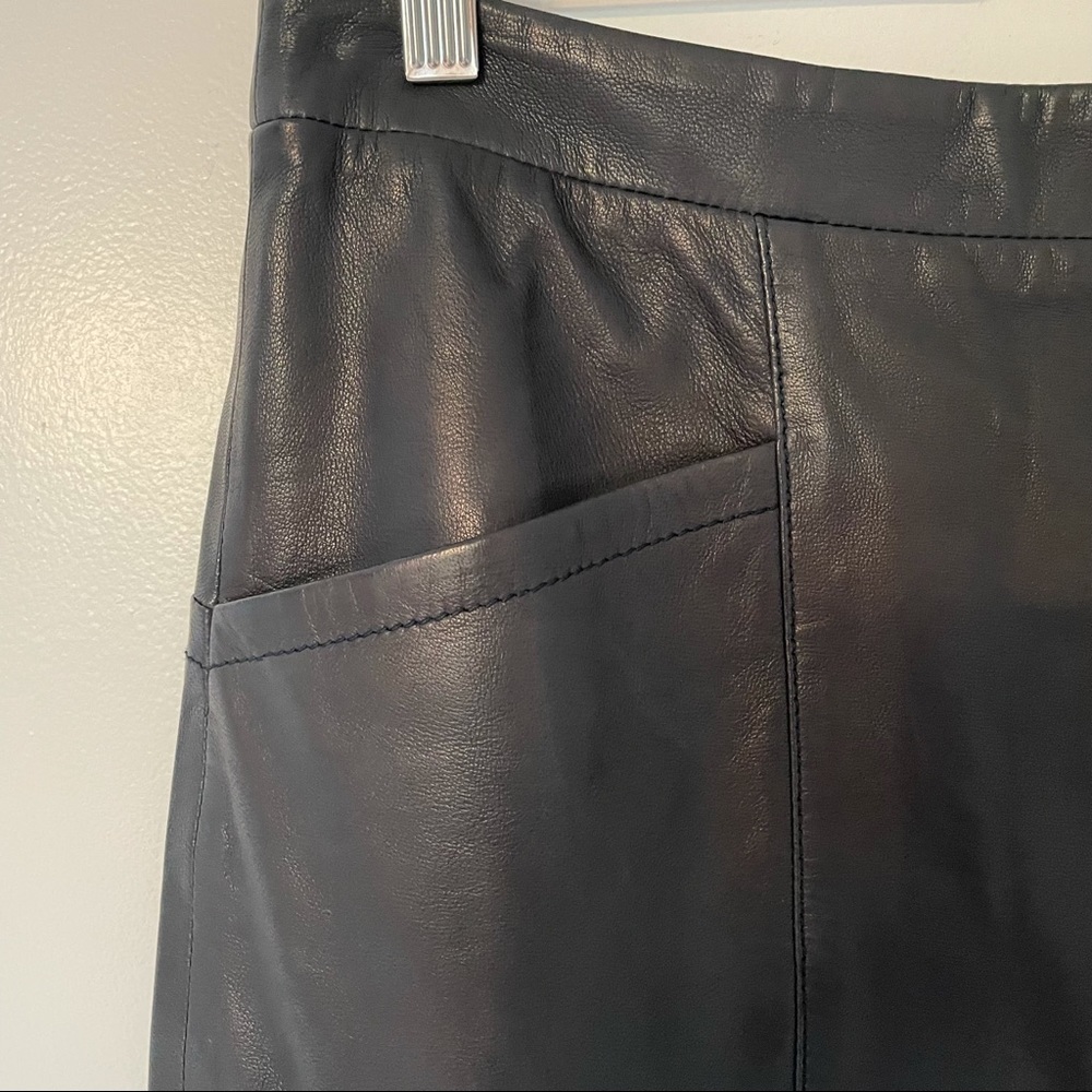 Paper Denim & Cloth Lambskin Leather Pencil Skirt - Picture 5 of 14